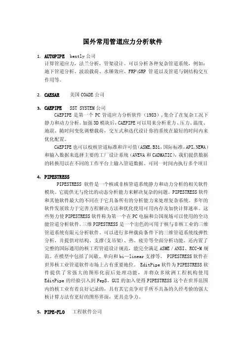 国外常用管道应力分析软件1