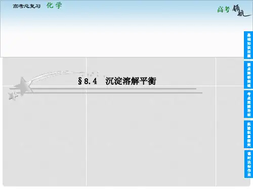 高考化学总复习 8.4 沉淀溶解平衡课件 鲁科版必修1