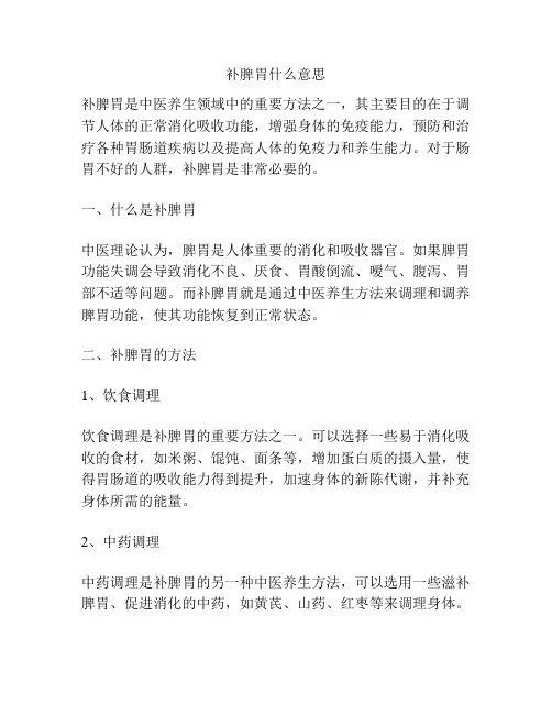 补脾胃什么意思