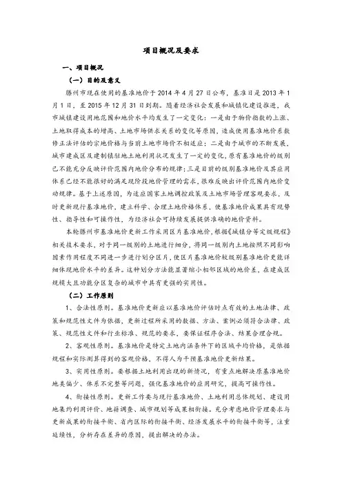 项目概况及要求