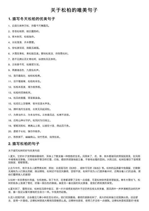 关于松柏的唯美句子
