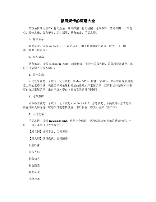 描写亲情的词语大全
