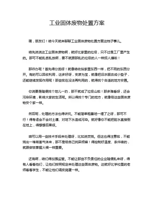工业固体废物处置方案
