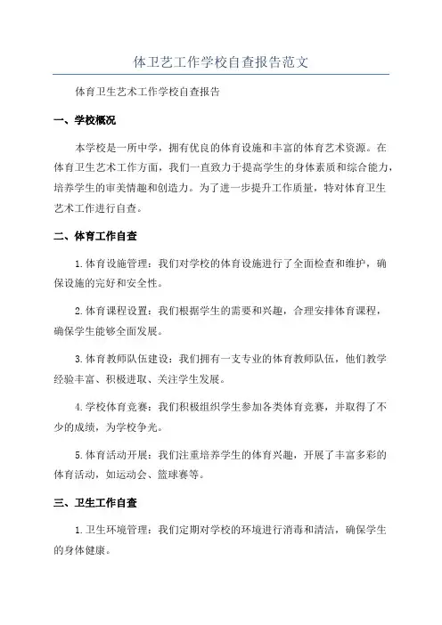 体卫艺工作学校自查报告范文