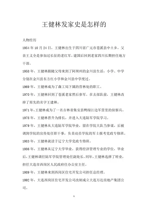 王健林发家史是怎样的