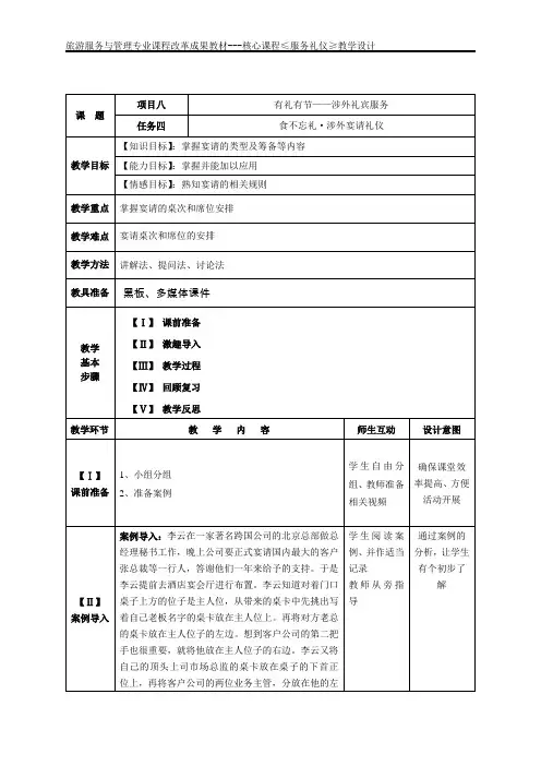 《服务礼仪》84食不忘礼涉外宴请礼仪