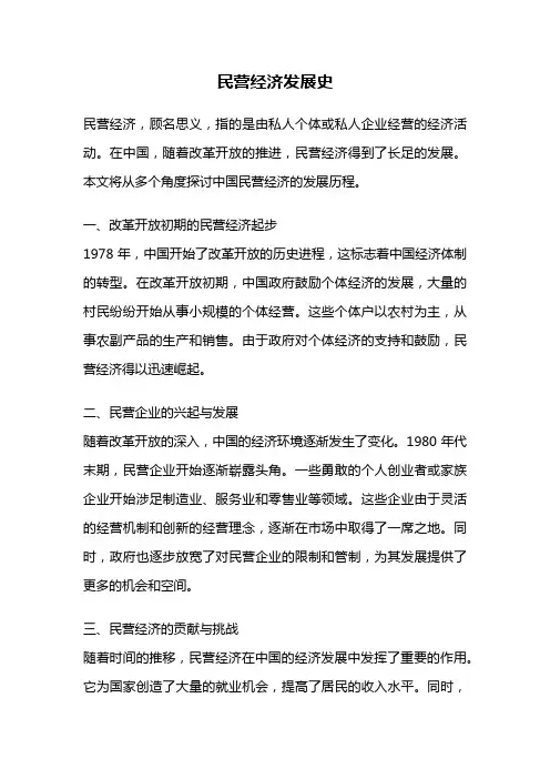 民营经济发展史