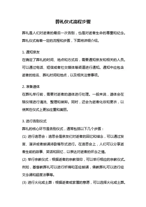 葬礼仪式流程步骤