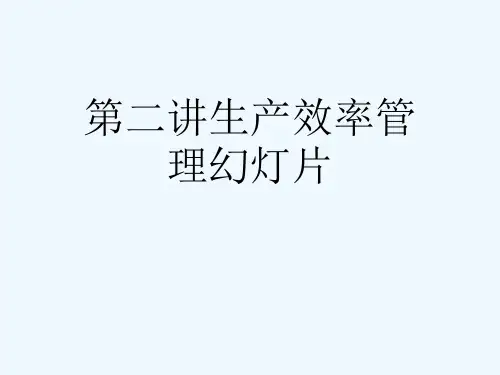 第二讲生产效率管理幻灯片
