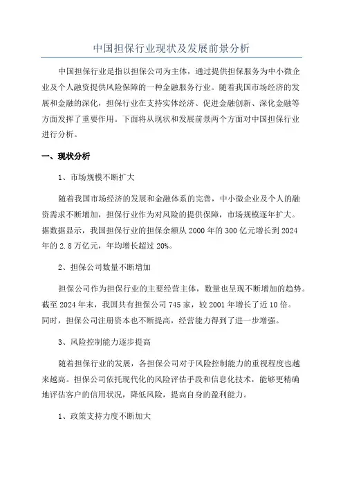 中国担保行业现状及发展前景分析