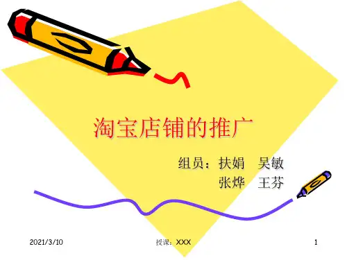 关于淘宝店铺的推广PPT参考课件