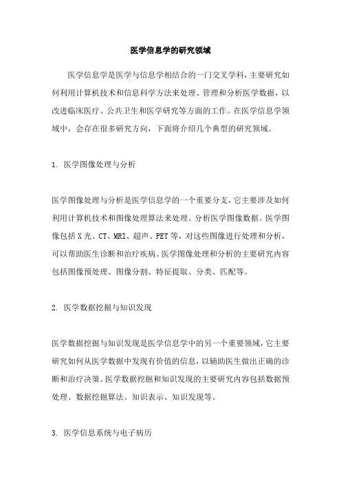 医学信息学的研究领域