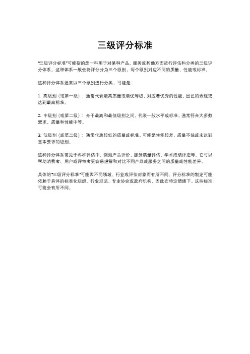 三级评分标准