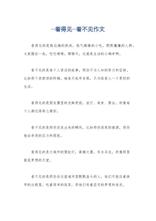 …看得见…看不见作文