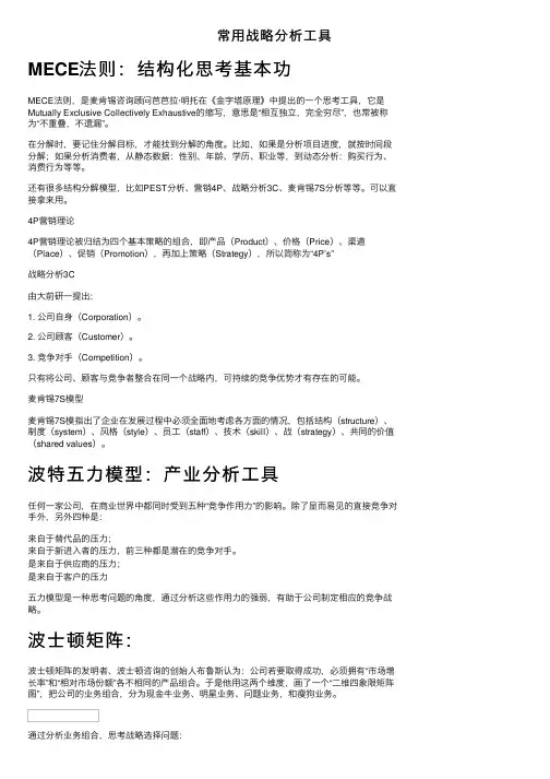 常用战略分析工具