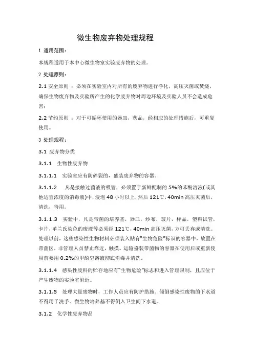微生物废弃物处理规程