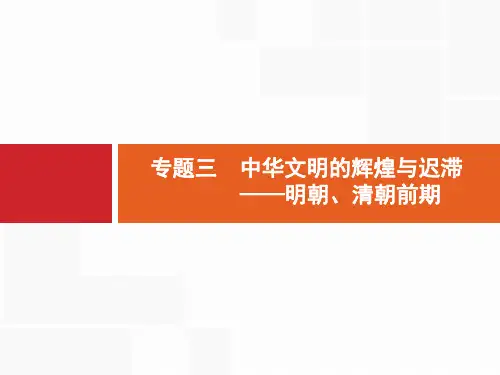 2019届二轮高中历史总复习配套课件：   专题3  中华文明的辉煌与迟滞——明朝、清朝前期