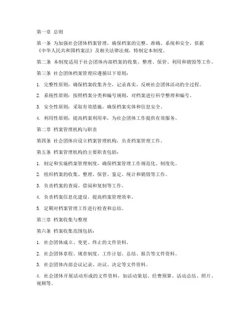 社会团体档案管理制度范本
