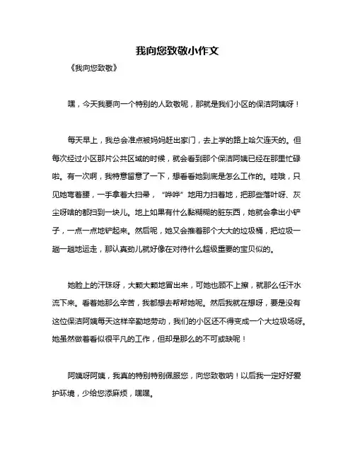 我向您致敬小作文