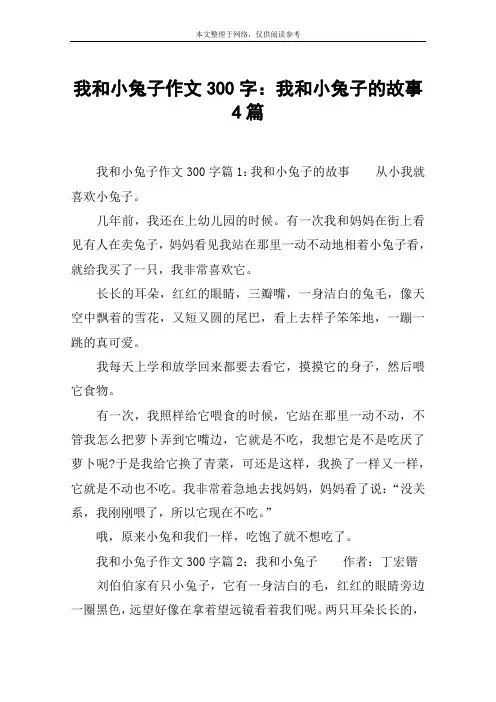 我和小兔子作文300字：我和小兔子的故事4篇