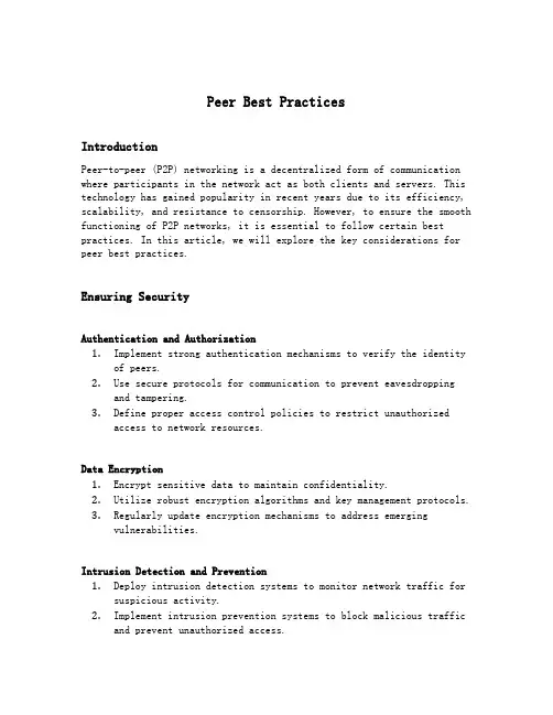 peer best practices