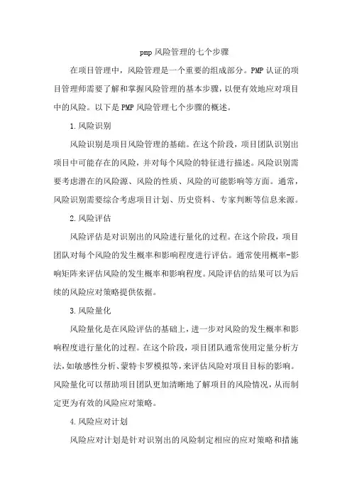 pmp风险管理的七个步骤