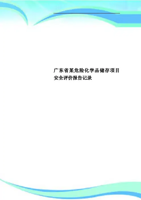 广东省某危险化学品储存项目安全评价报告记录