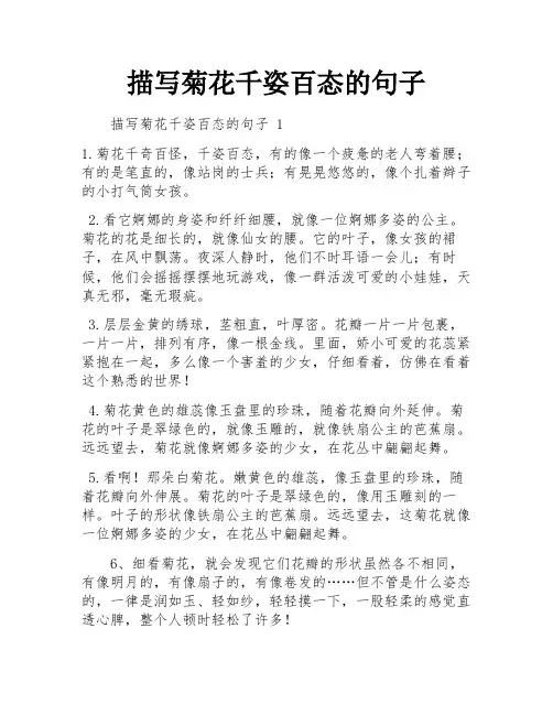 描写菊花千姿百态的句子