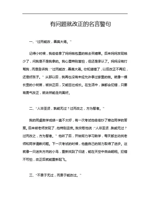 有问题就改正的名言警句