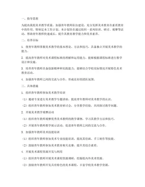 美术指导青年教师工作计划