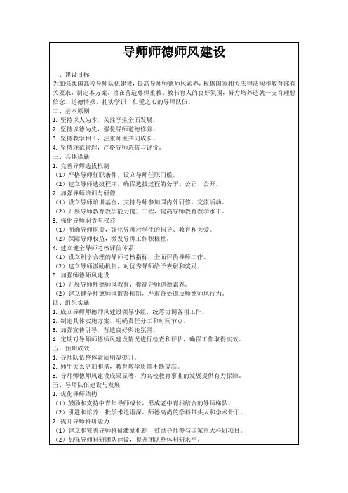 导师师德师风建设