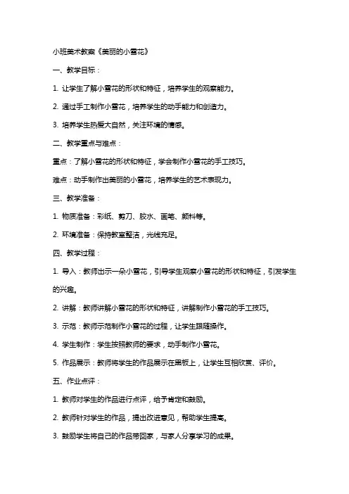 小班美术教案《美丽的小雪花》