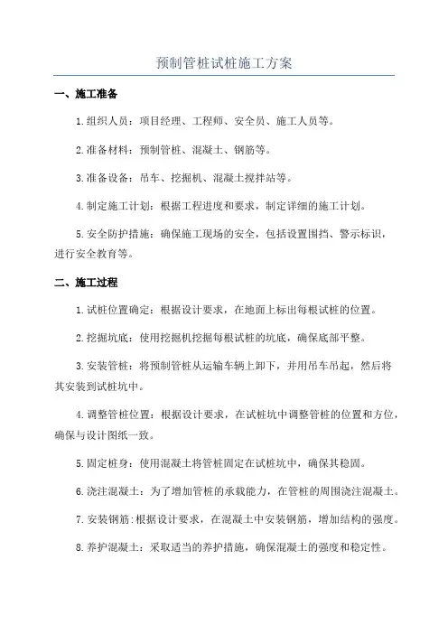 预制管桩试桩施工方案