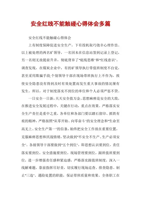 安全红线不能触碰心得体会多篇