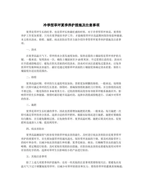 冷季型草坪夏季养护措施及注意事项