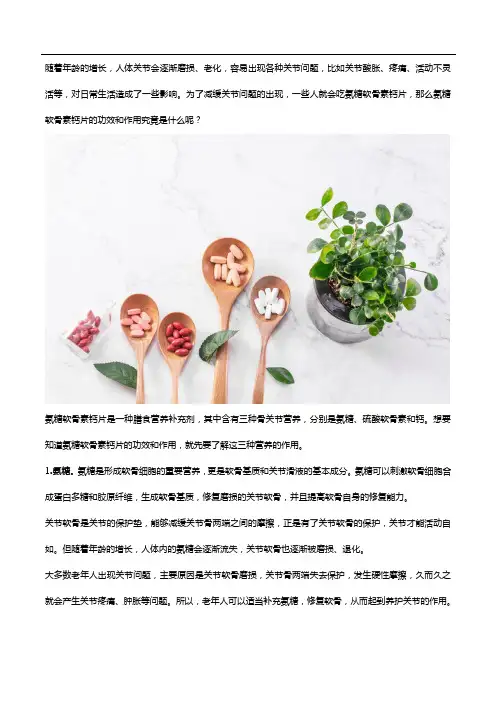 氨糖软骨素钙片的功效和作用是什么？老年人可以了解一下!
