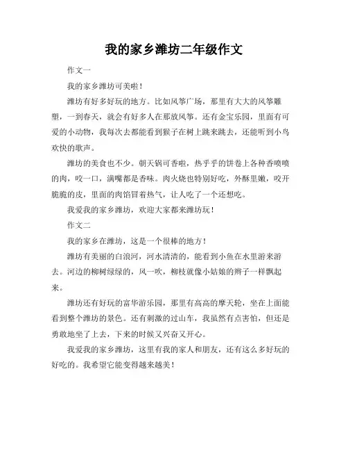 我的家乡潍坊二年级作文