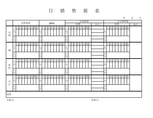 烟酒店日报表