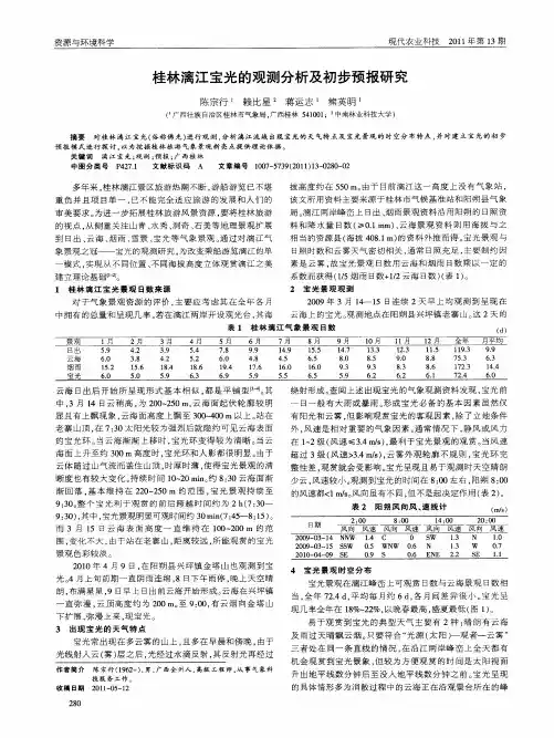 桂林漓江宝光的观测分析及初步预报研究