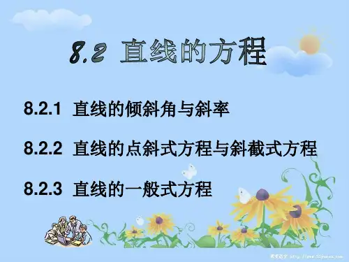 语文版中职数学基础模块下册8.2《直线的点斜式和斜截式方程》ppt课件1