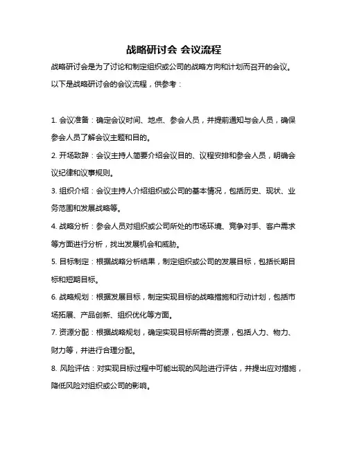 战略研讨会 会议流程