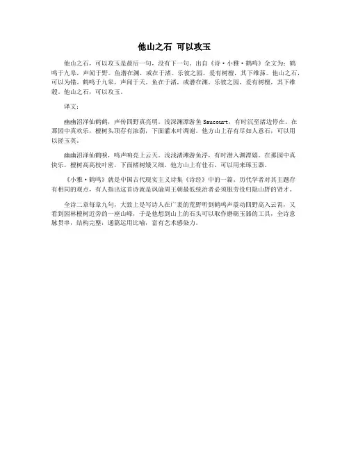他山之石 可以攻玉