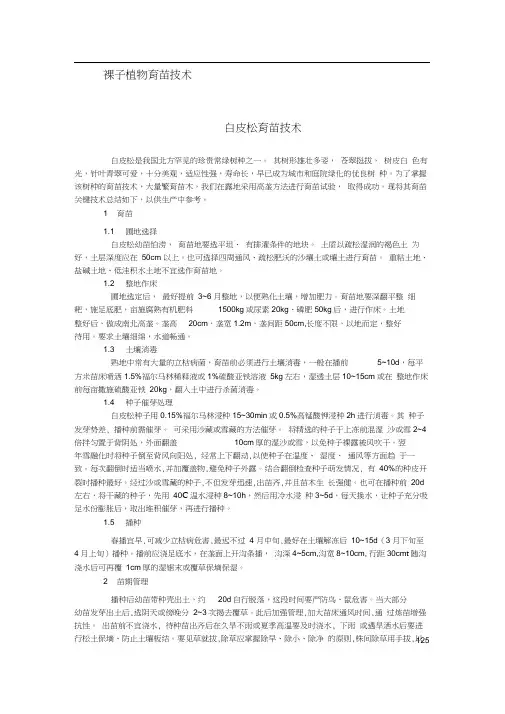 裸子植物育苗技术