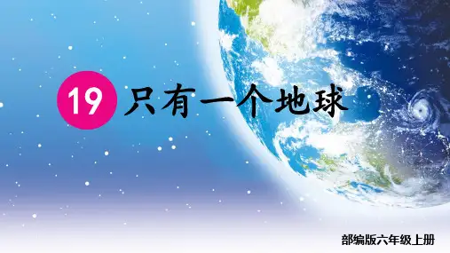 只有一个地球ppt课件