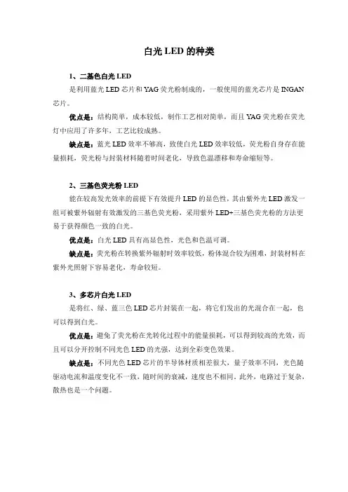 照明常识四之白光LED的种类