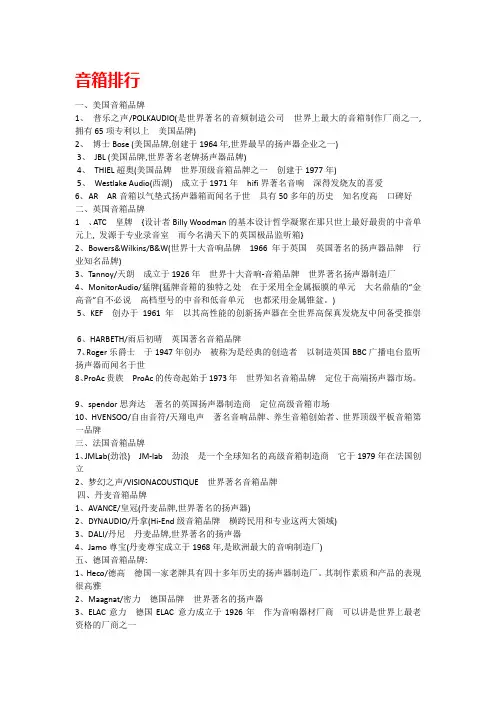 音箱排行