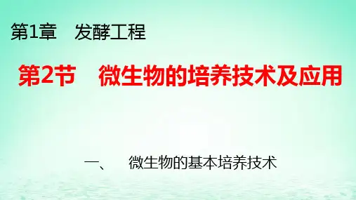 新教材高中生物第1章微生物的培养技术及应用一微生物的基本培养技术pptx课件新人教版选择性必修3