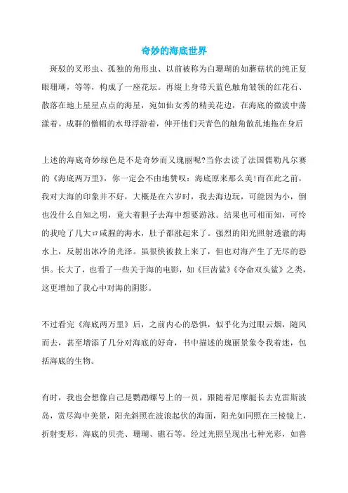 奇妙的海底世界