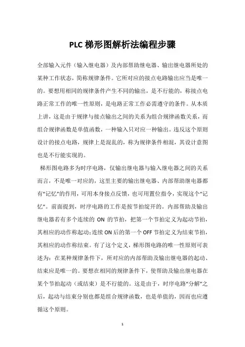 PLC梯形图解析法编程步骤 