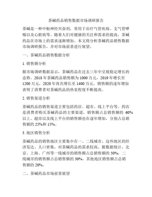 茶碱药品销售数据市场调研报告
